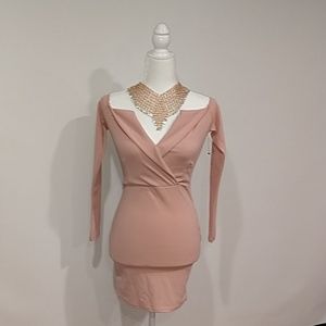NWT Missguided Blush Foldover Dress